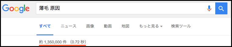 グーグルで薄毛の原因を調べると！
