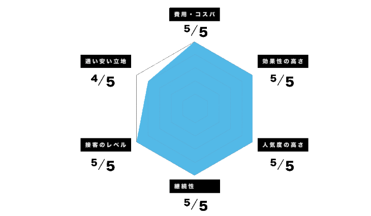 銀座総合美容クリニックの６項目の評価